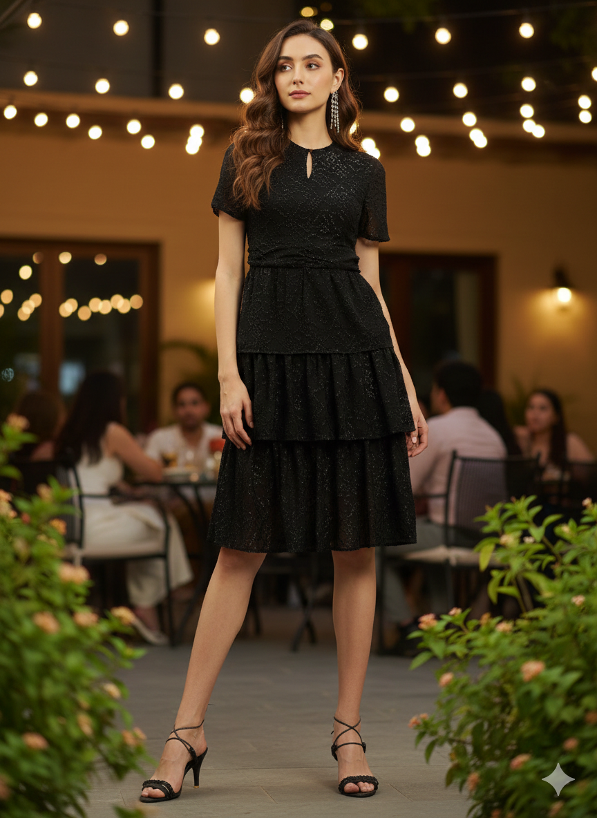 Beatnik A-line Midi Self Womens Dresses