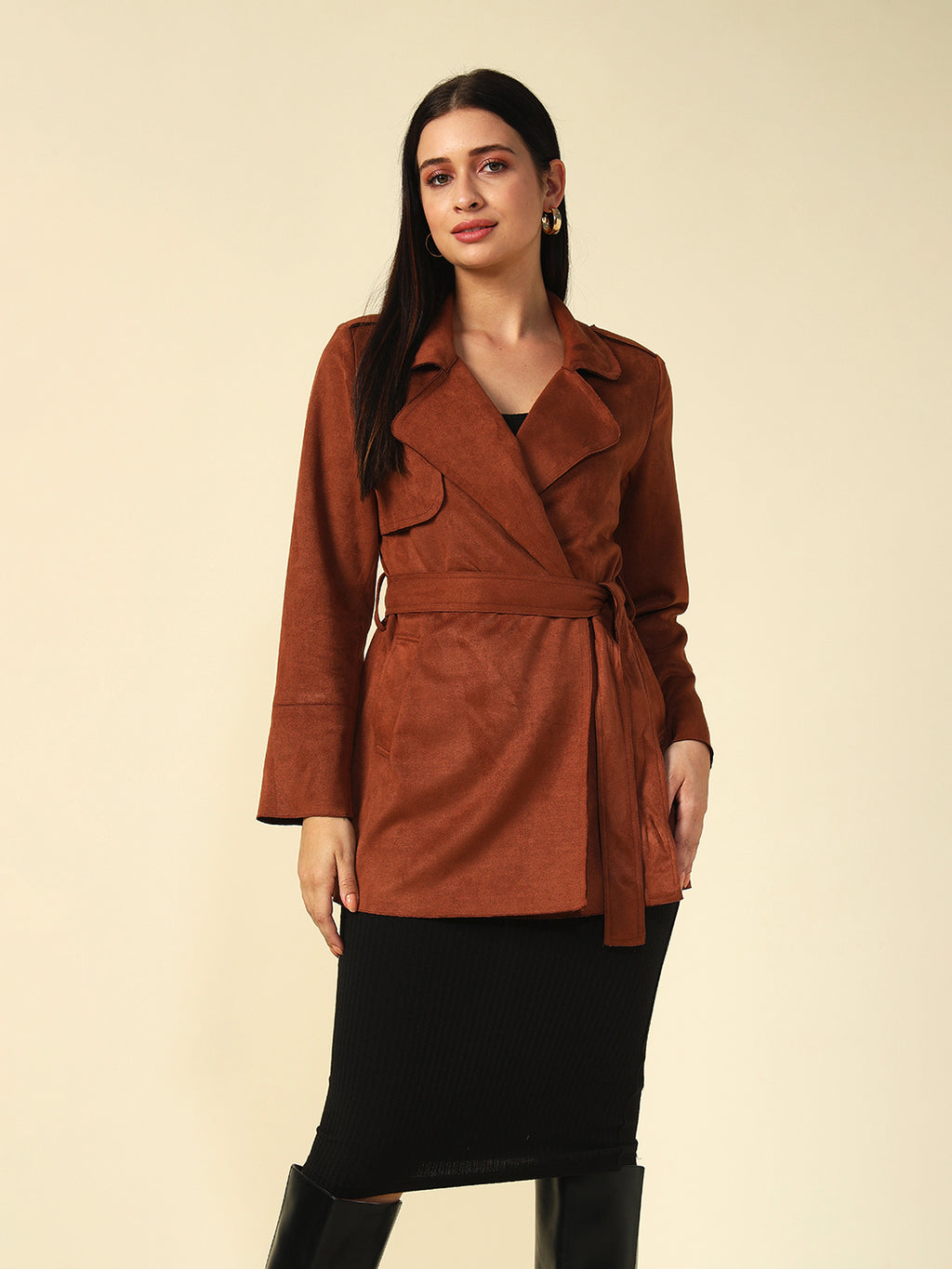 Double Breasted Brown Womens Blazers Beatnik