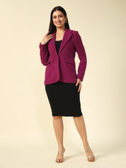 Single Breasted Purple Womens Blazers Beatnik
