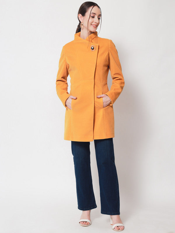 Beatnik Mustard Three Button  Womens Blazers Beatnik India