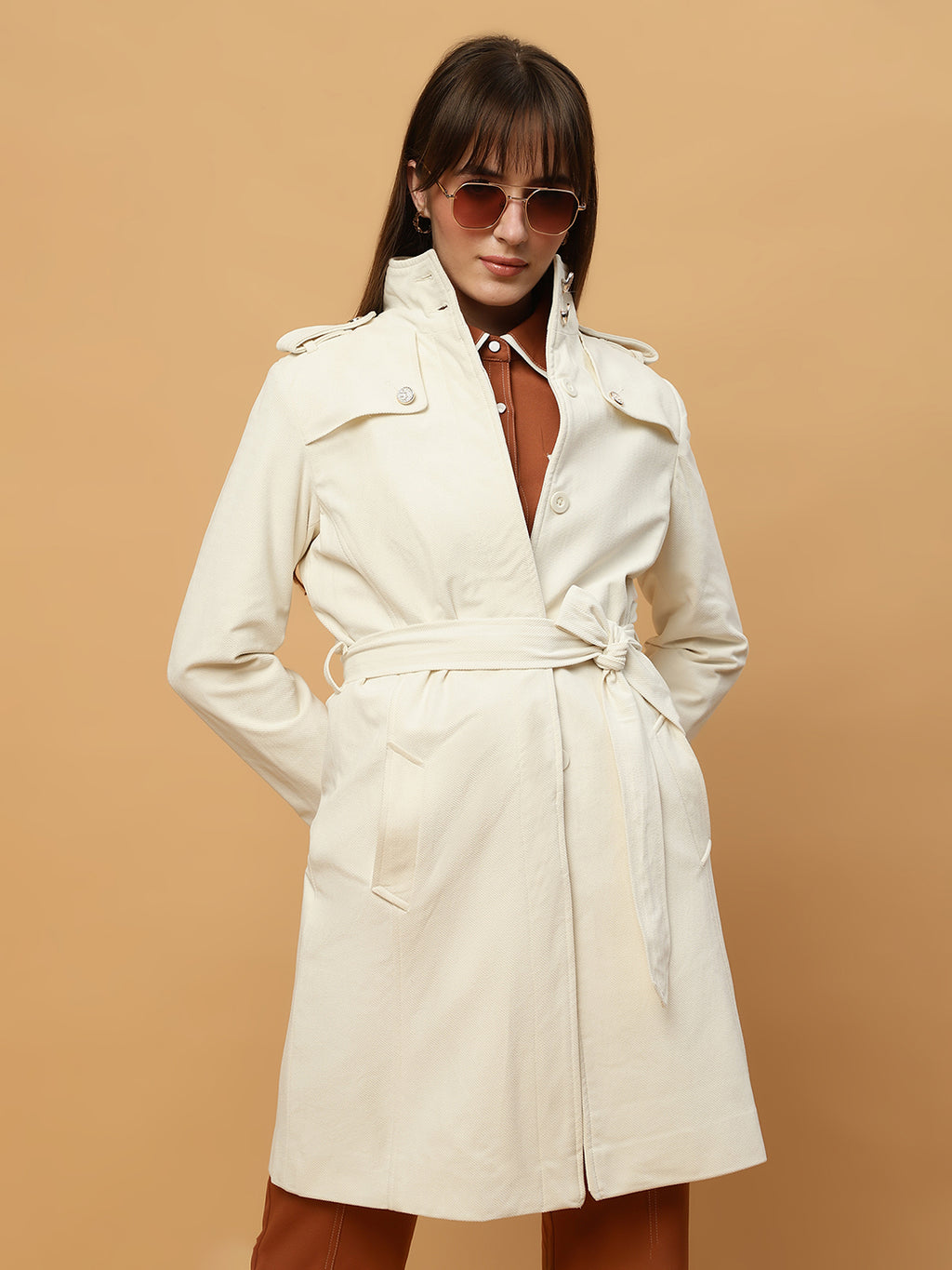 Beatnik Shawl Collar Full Sleeve Off White Front Open Blazer Beatnik India