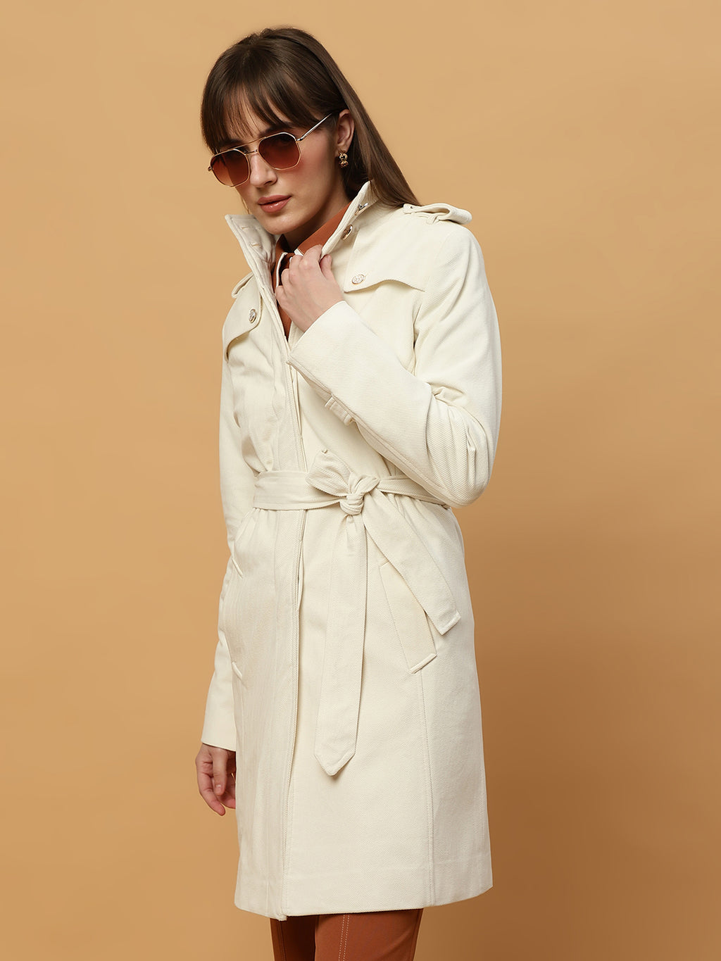 Beatnik Shawl Collar Full Sleeve Off White Front Open Blazer Beatnik India