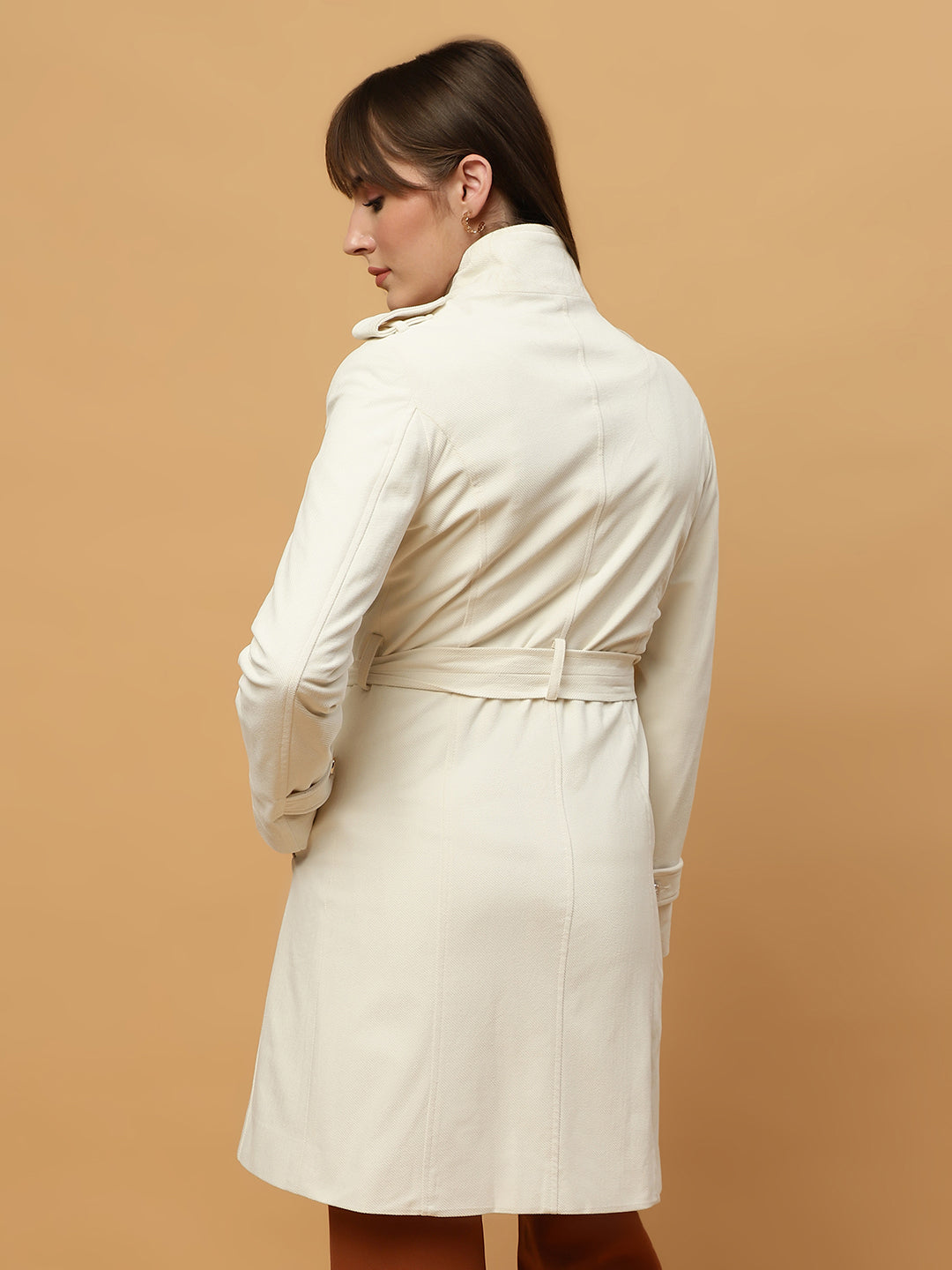 Beatnik Shawl Collar Full Sleeve Off White Front Open Blazer Beatnik India