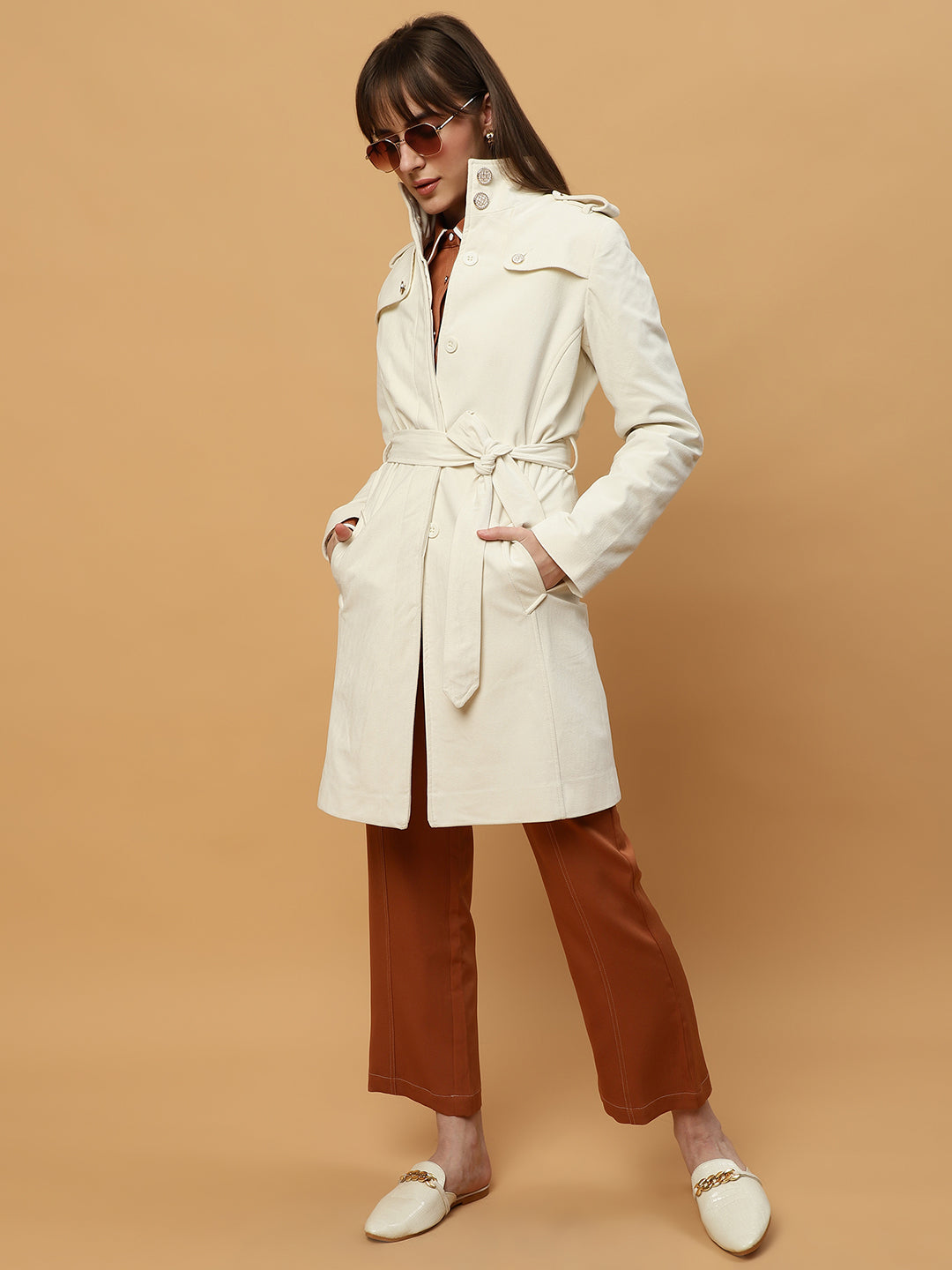 Beatnik Shawl Collar Full Sleeve Off White Front Open Blazer Beatnik India