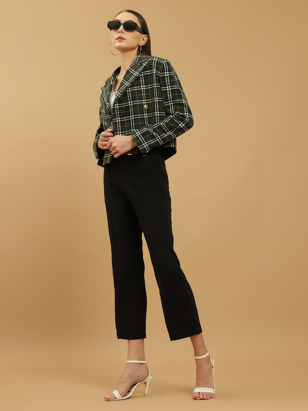 Beatnik Deep Lapel Blazer Crop Self Womens Blazers Beatnik