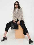 Beatnik Front Open Regular Shawl Collar Womens Beige Blazers Beatnik India