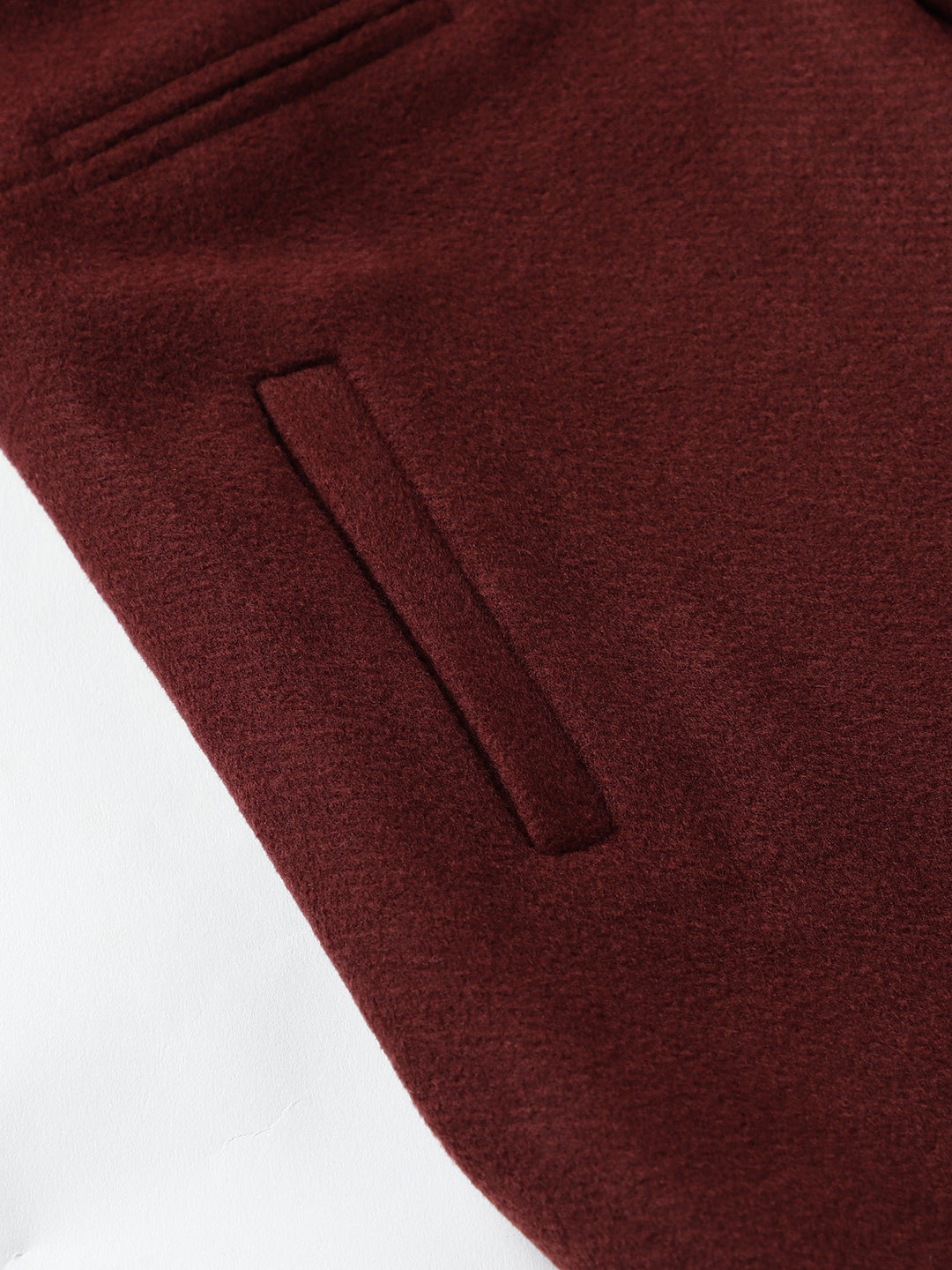 Beatnik Collared Full Sleeve Three Button Blazer Maroon Blazer Beatnik