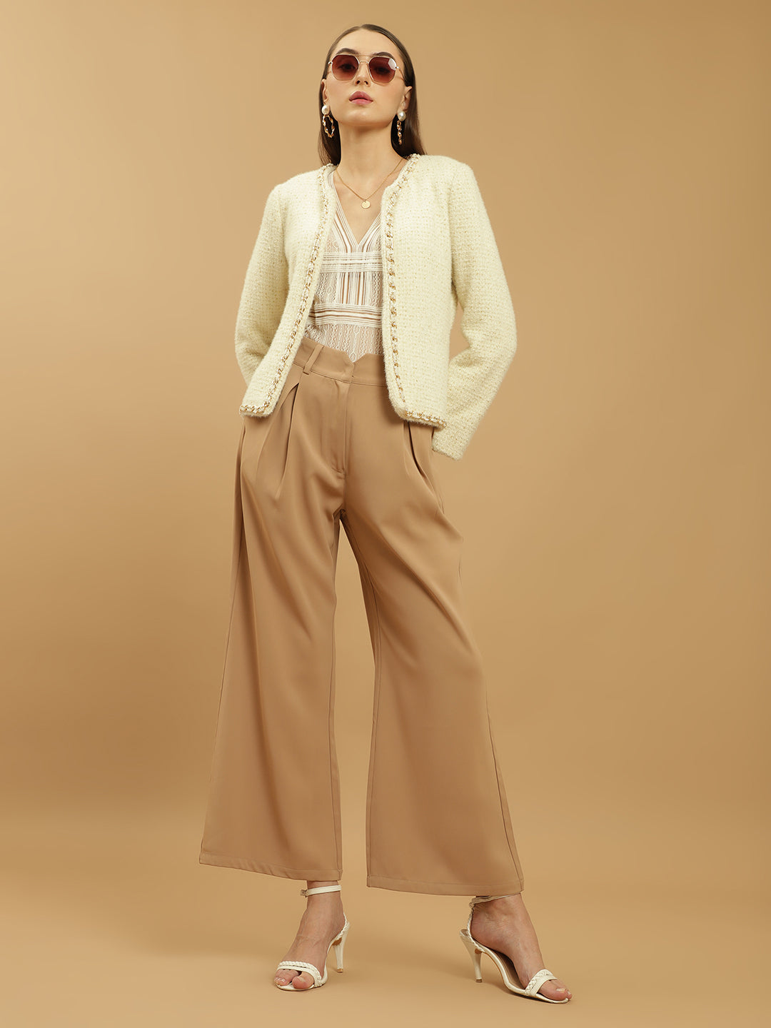 Beatnik Front Open Regular Jacquard Womens Blazers Beatnik India