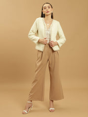 Beatnik Front Open Regular Jacquard Womens Blazers Beatnik India