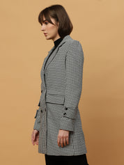 Beatnik Zigzag Long Sleeves Elegant Style Women's Black Blazers Beatnik India