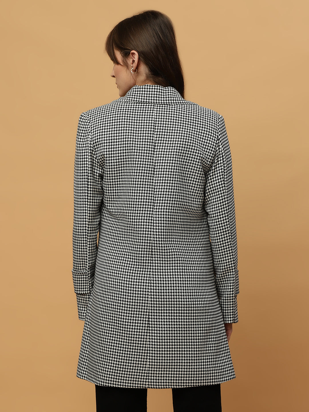 Beatnik Zigzag Long Sleeves Elegant Style Women's Black Blazers Beatnik India