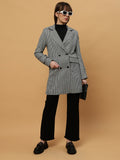 Beatnik Zigzag Long Sleeves Elegant Style Women's Black Blazers Beatnik India