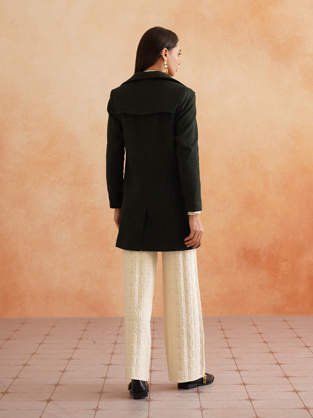 Single Breasted Green Womens Blazers Beatnik