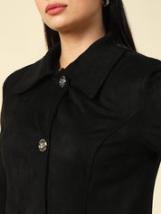 Front Open Black Womens Blazers Beatnik
