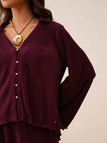Beatnik Wine Color 2 Piece Coord Womens Coords Beatnik