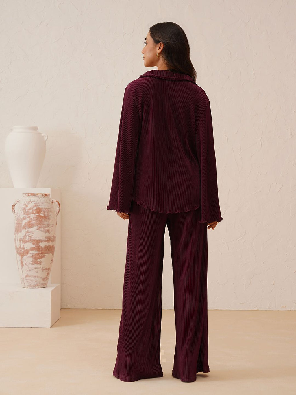 Beatnik Wine Color 2 Piece Coord Womens Coords Beatnik