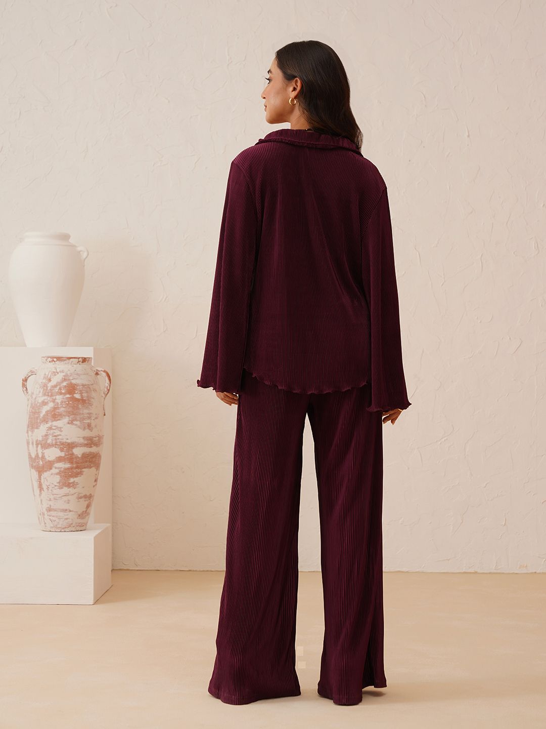 Beatnik Wine Color 2 Piece Coord Womens Coords Beatnik