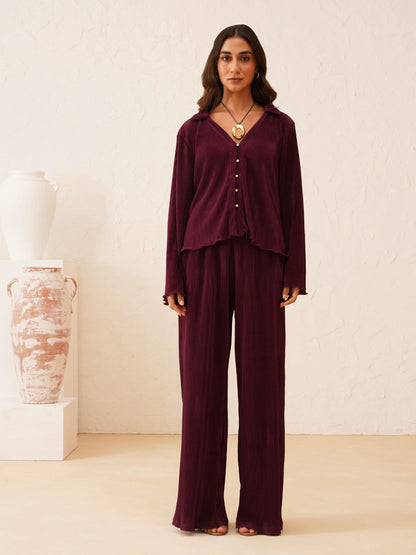 Beatnik Wine Color 2 Piece Coord Womens Coords Beatnik