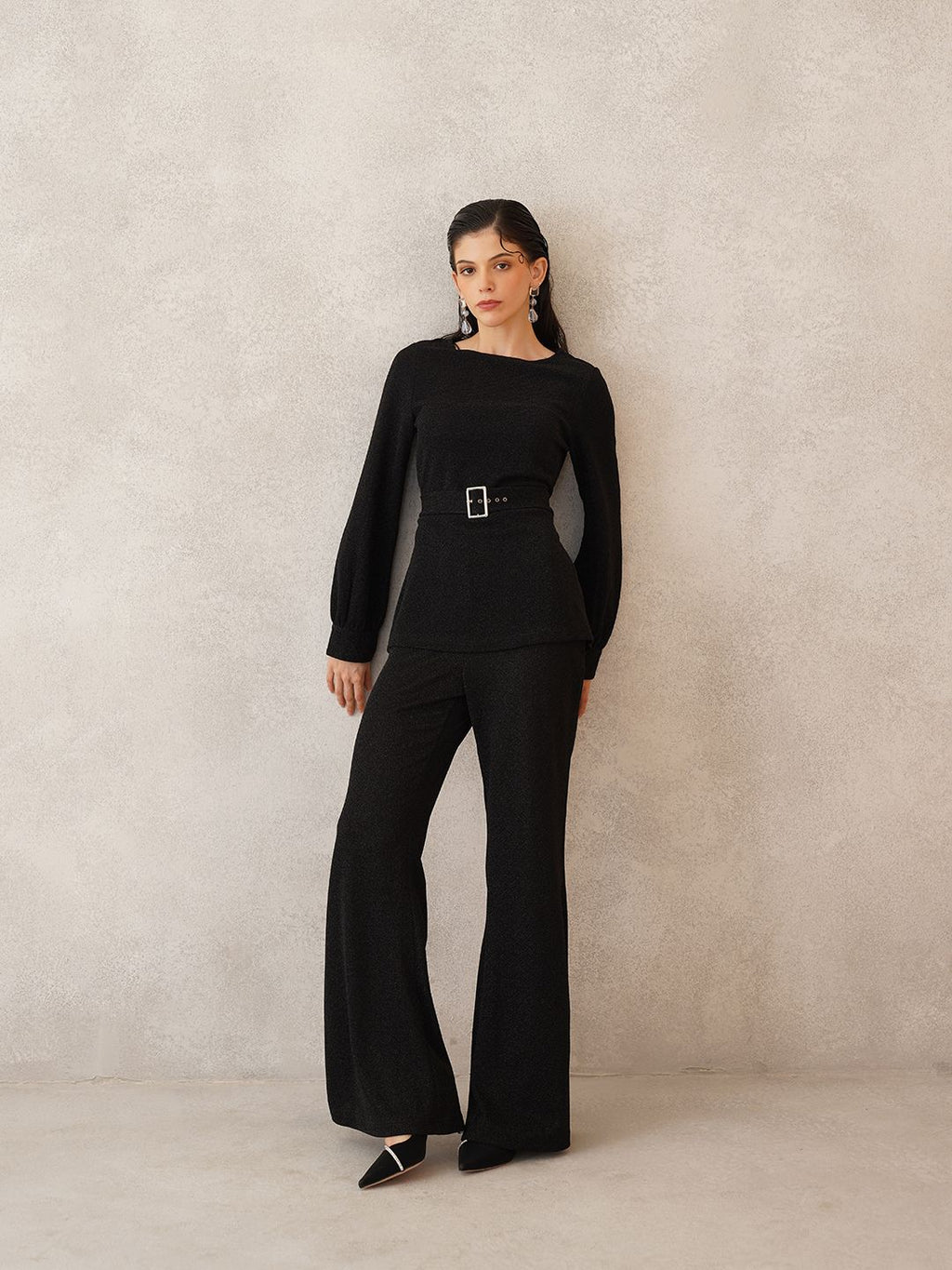 Two Piece Black Womens Coords Beatnik