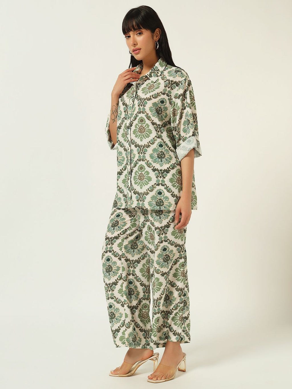 Beatnik Your Go-To Match for Instant Style Green Coord Set