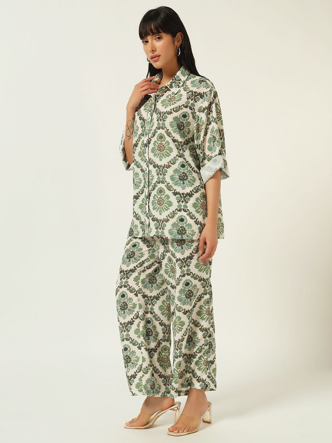 Beatnik Your Go-To Match for Instant Style Green Coord Set