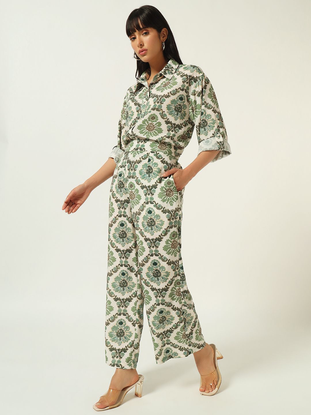 Beatnik Your Go-To Match for Instant Style Green Coord Set