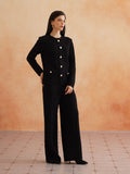 2 Piece Coord Womens Winter Black Coord Set