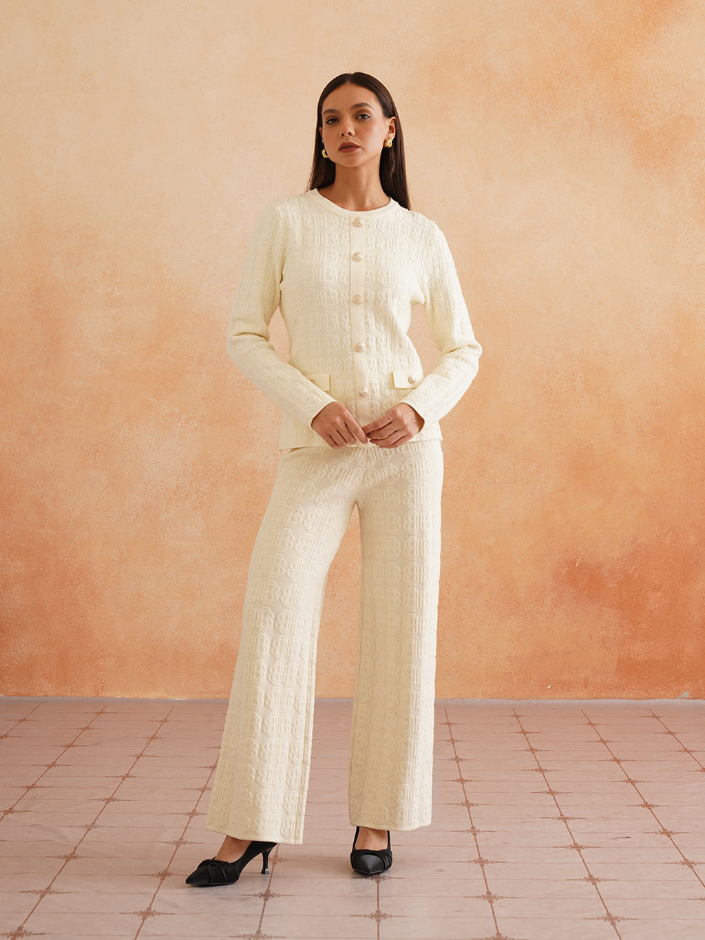 2 Piece Coord Off White Winter Womens Coords