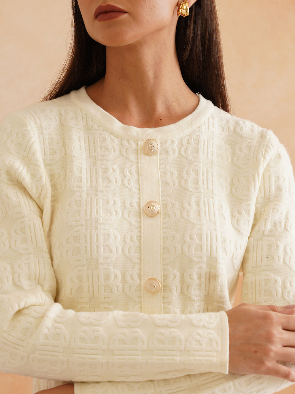 2 Piece Coord Off White Winter Womens Coords