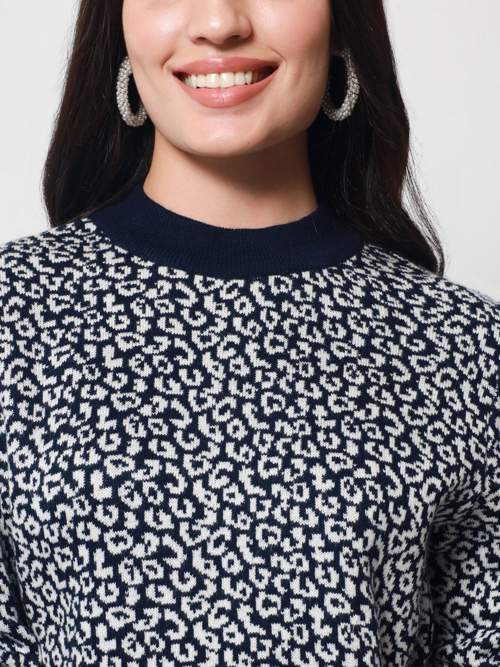 Beatnik Casual Wear Full Sleeve Midnight Blue Co-ords Set ( Top & Pants) Beatnik India