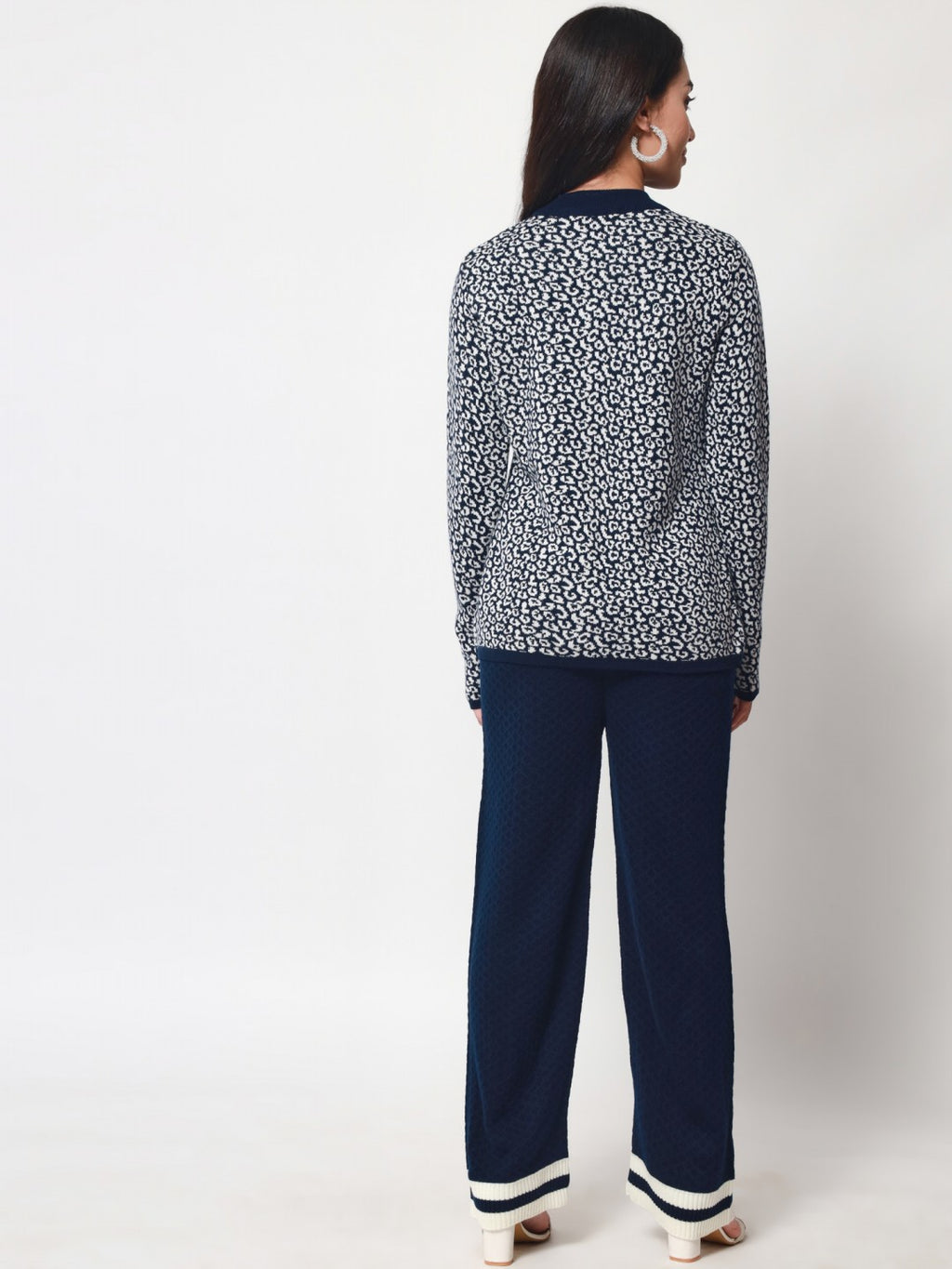 Beatnik Casual Wear Full Sleeve Midnight Blue Co-ords Set ( Top & Pants) Beatnik India