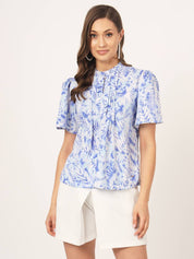 Printed Sky Blue Coord Set with Shorts Beatnik India