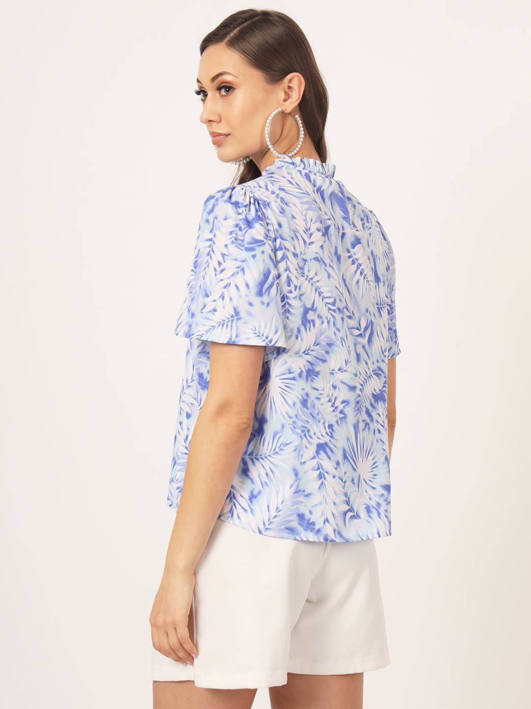 Printed Sky Blue Coord Set with Shorts Beatnik India
