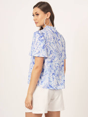 Printed Sky Blue Coord Set with Shorts Beatnik India