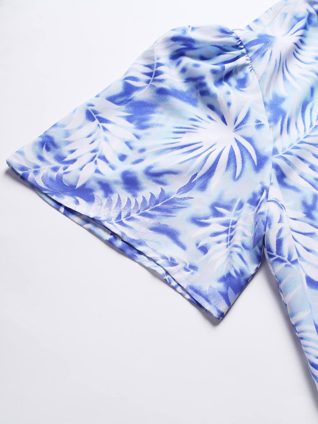 Printed Sky Blue Coord Set with Shorts Beatnik India
