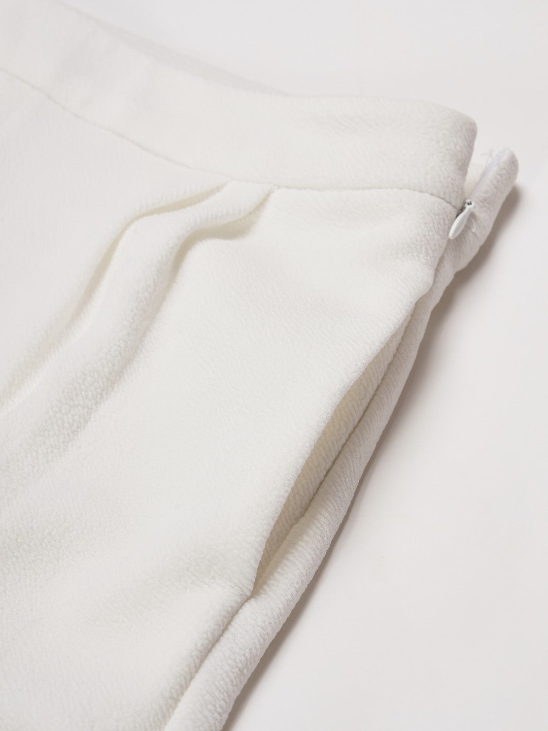 Beatnik Polyester Fitted Half Sleeve Self White Womens Coords Beatnik India