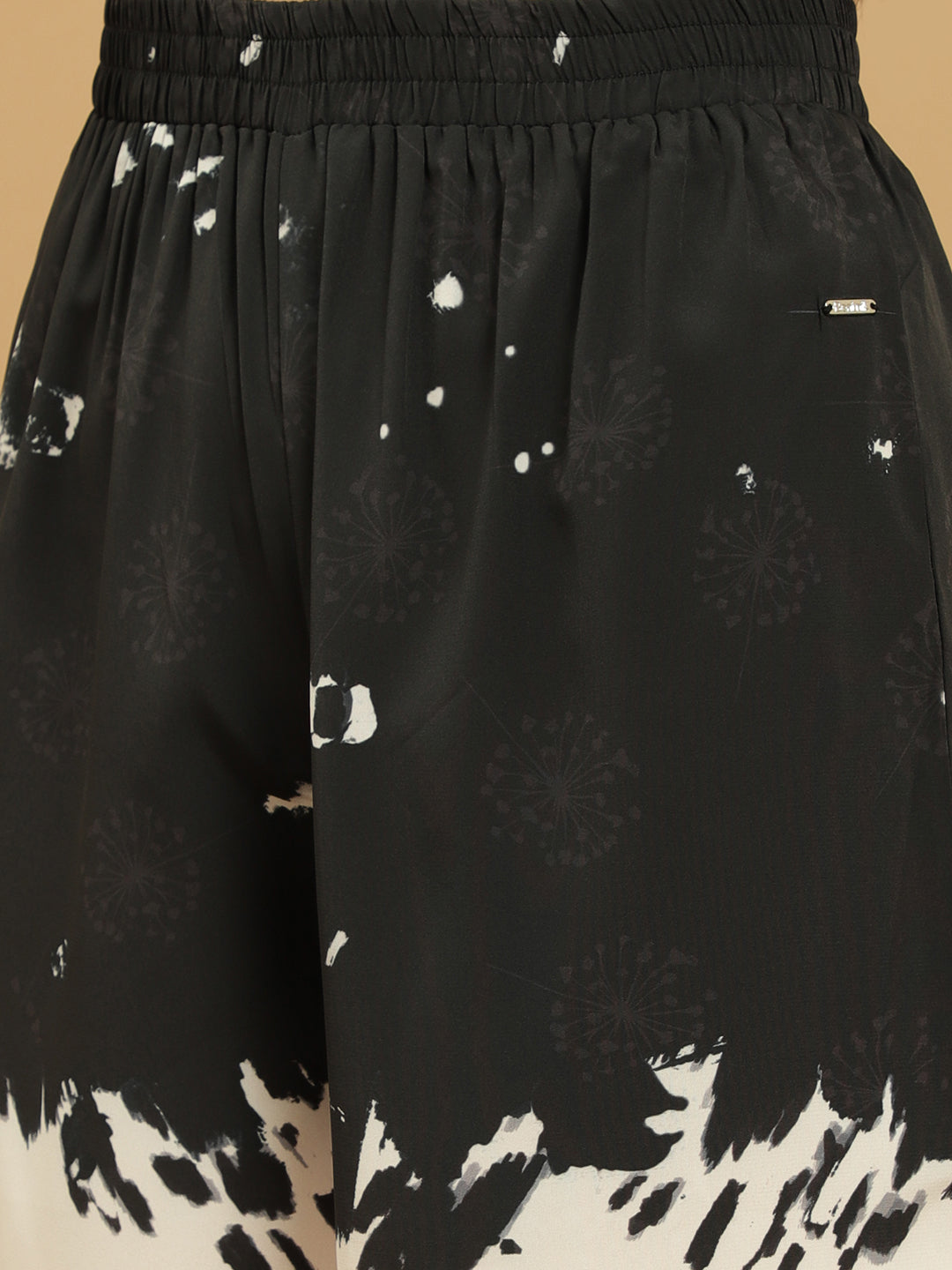 Beatnik Top & Pants Hip Length Printed Black Womens Coords Beatnik India