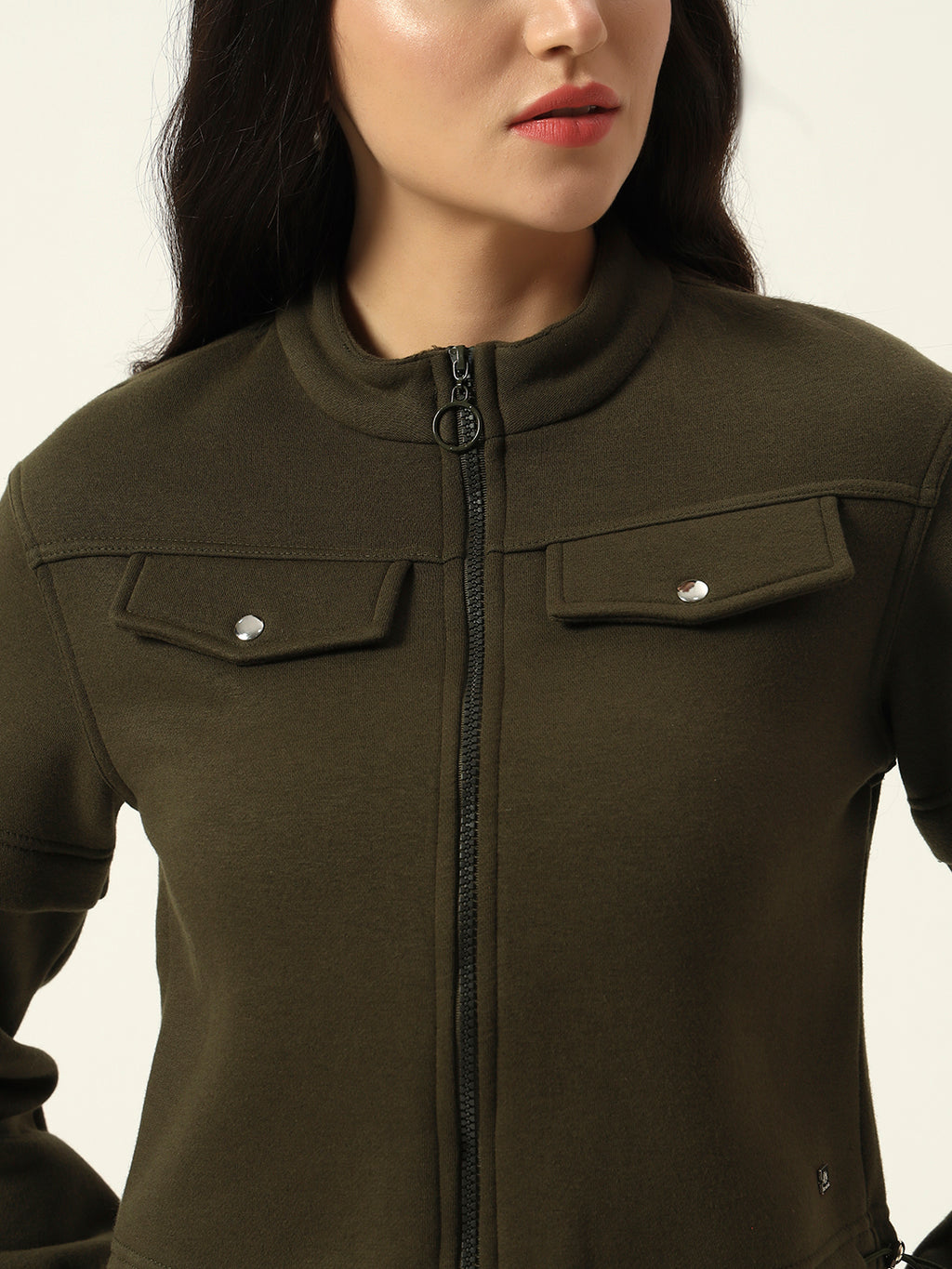 Olive Green Two Piece Women Coord Set