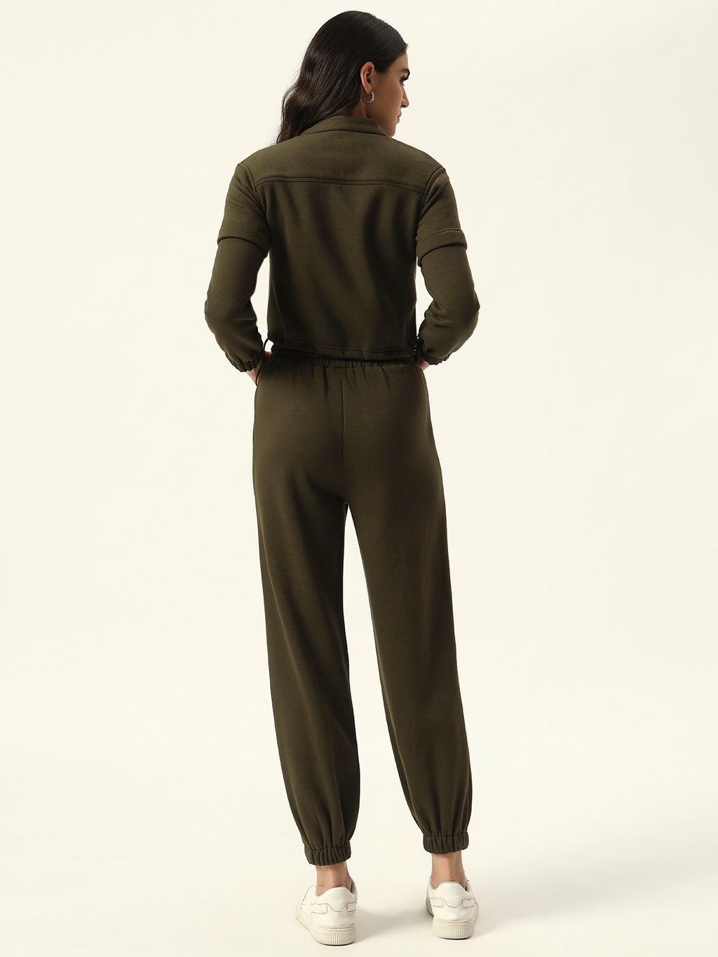 Olive Green Two Piece Women Coord Set