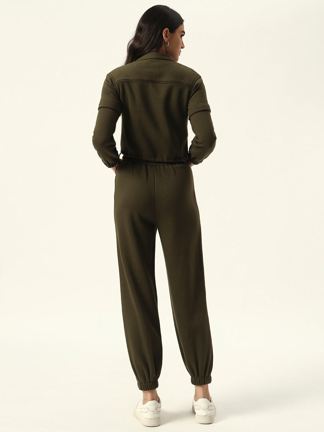 Olive Green Two Piece Women Coord Set