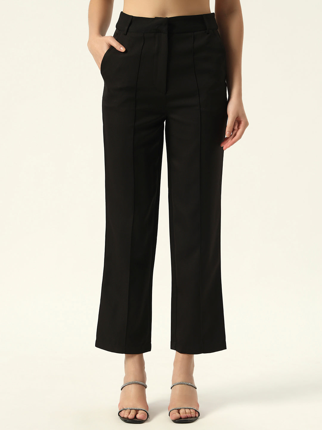 Crepe Bishop Sleeve Black Peplum Coord