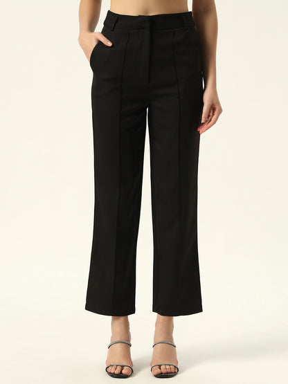 Crepe Bishop Sleeve Black Peplum Coord