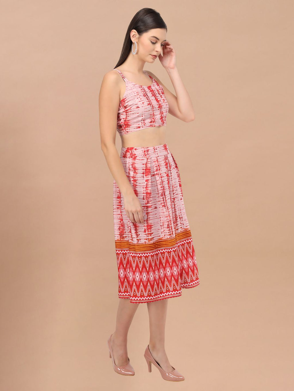 Beatnik Cotton Round Neck Pink Womens Coords Beatnik India