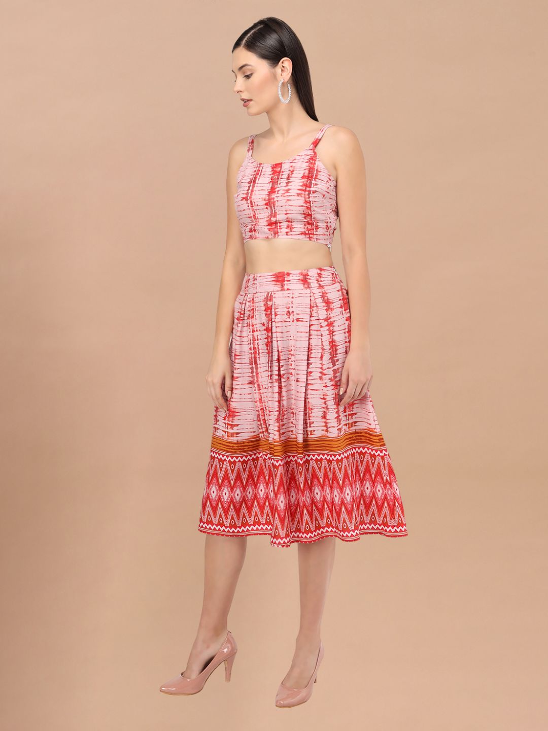 Beatnik Cotton Round Neck Pink Womens Coords Beatnik India