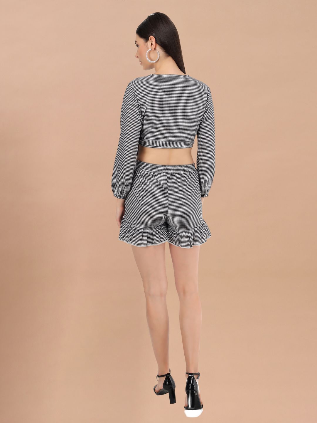 Beatnik Cotton V-neck Black Womens Coords Beatnik India