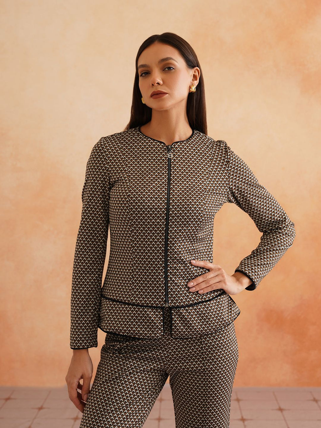 Womens 2 Piece Brown Co-ords Beatnik