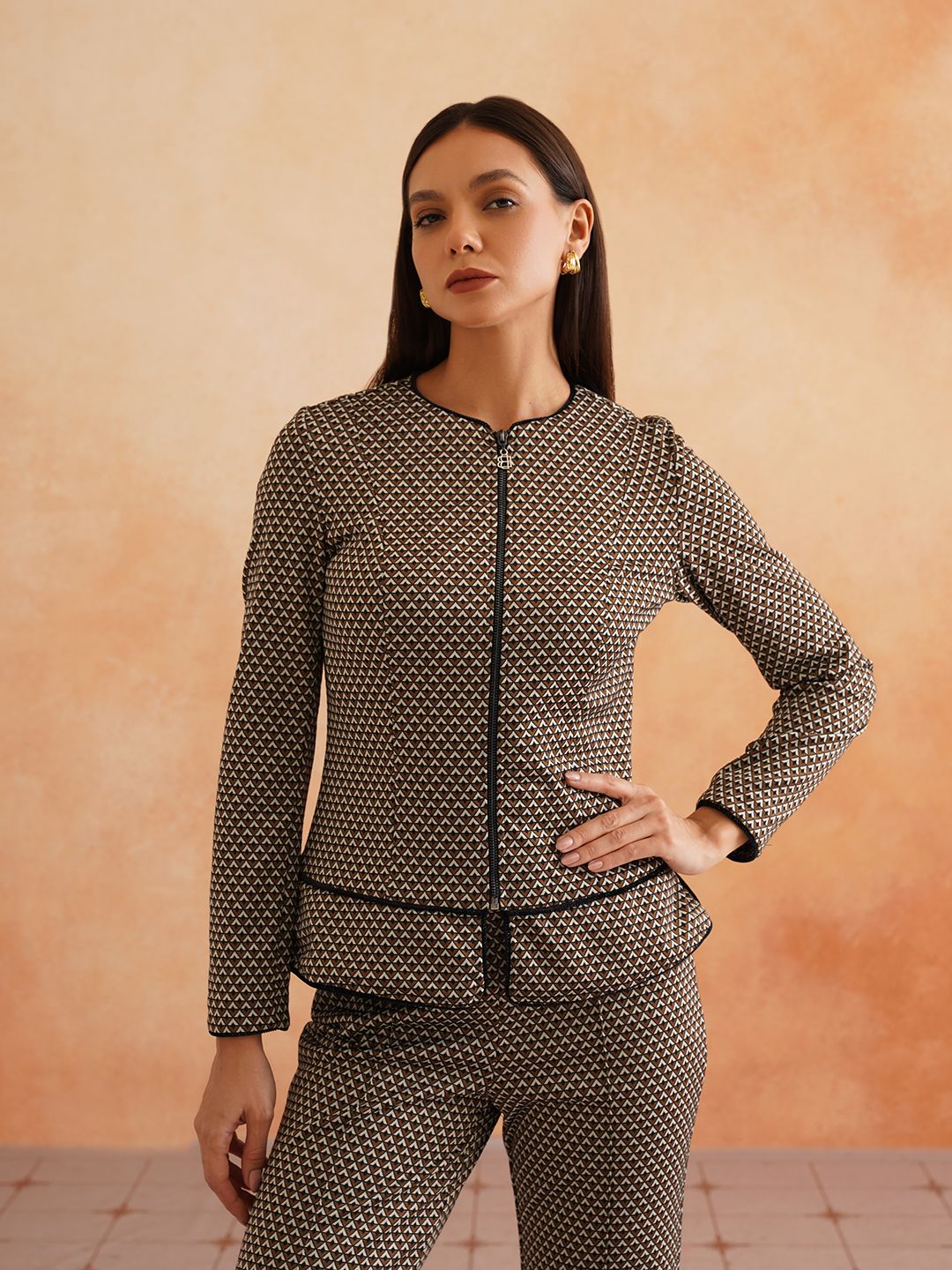 Womens 2 Piece Brown Co-ords Beatnik