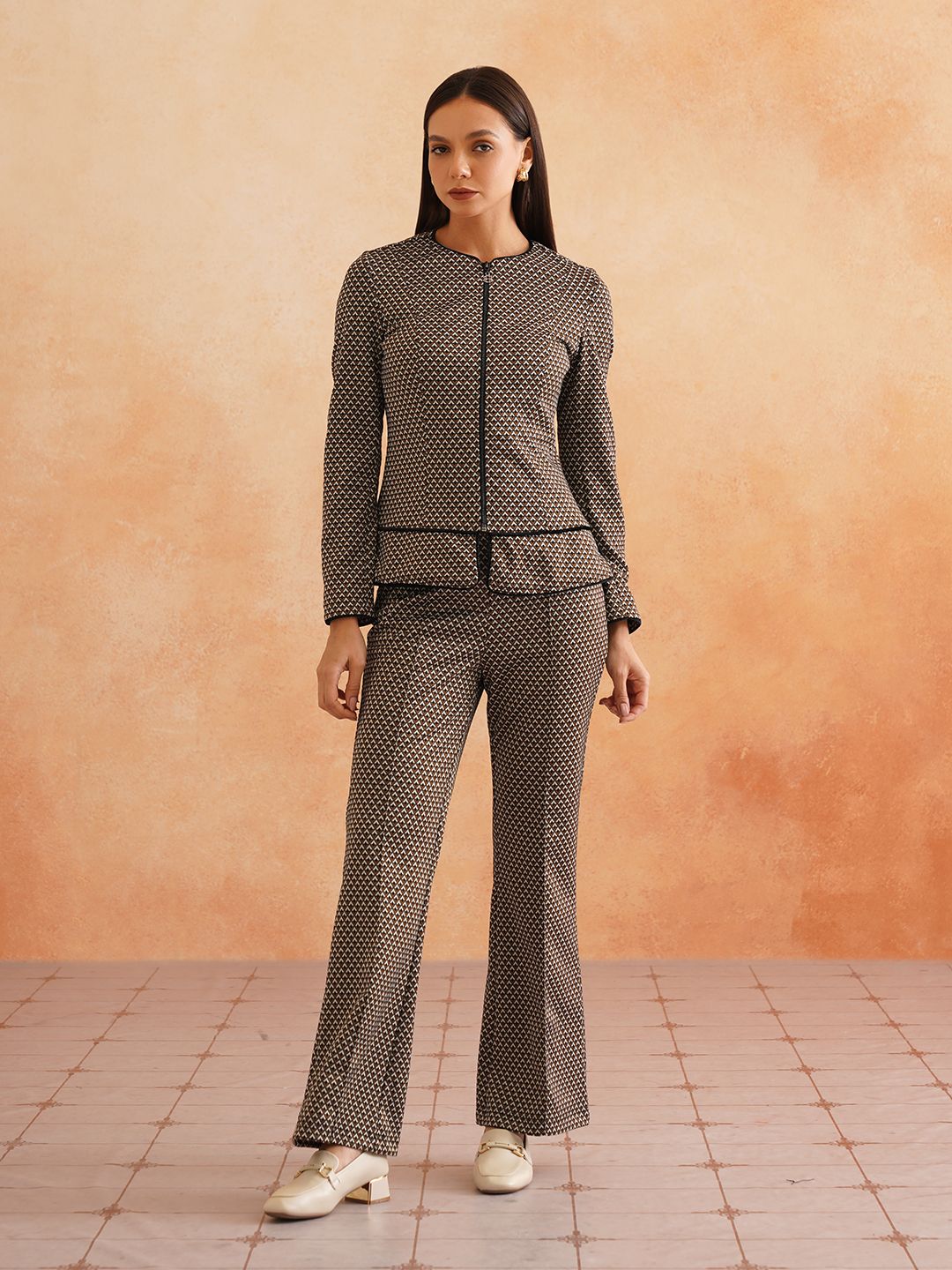 Womens 2 Piece Brown Co-ords Beatnik