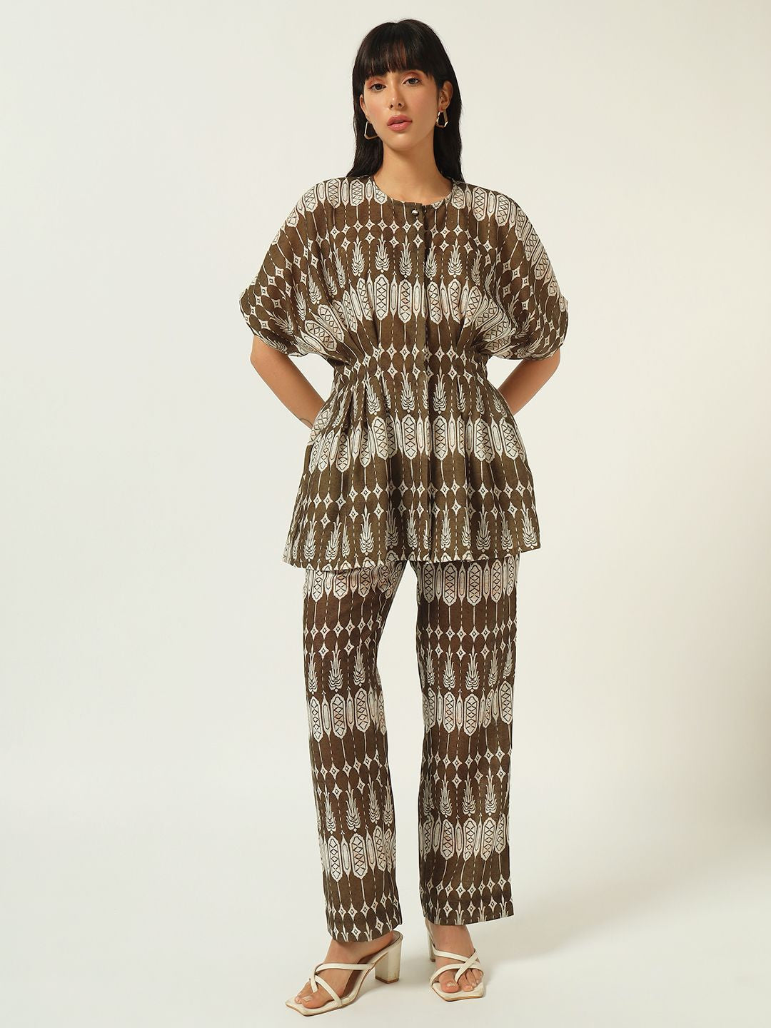 Beatnik Your Go-To Match for Instant Style Green Printed Co-Ord Set