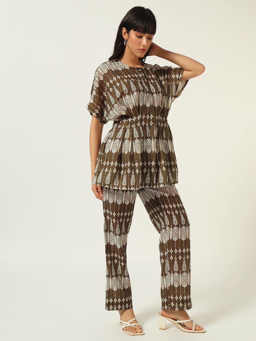 Beatnik Your Go-To Match for Instant Style Green Printed Co-Ord Set